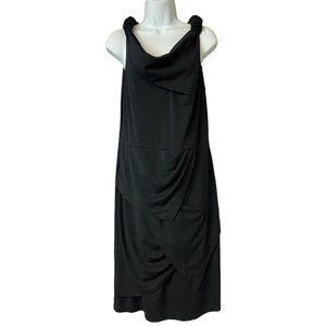 COCO COUTURE Navy Drape Neck Poly Night Out Dress